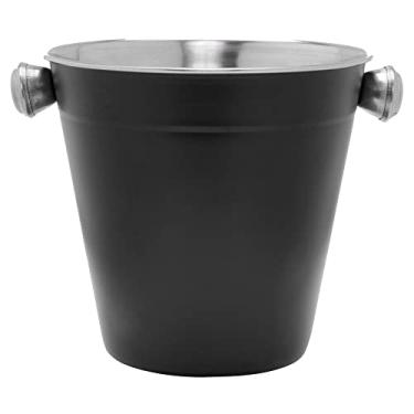 Imagem de Mimo Style Balde de Gelo Ônix 1,2L, Feito Inteiramente de Aço Inoxidável. Mantem Suas Bebidas Geladas. Bancadas, Bares, Restaurantes e Festas. É Resistente, Durável e Seu é Design Elegante, Preto