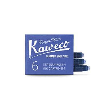 Imagem de Kaweco Cartuchos de tinta para caneta-tinteiro, azul royal, pacote com 6 | Tinta premium com cartuchos padrão curtos em azul | Caligrafia solúvel em água vegana e sem crueldade