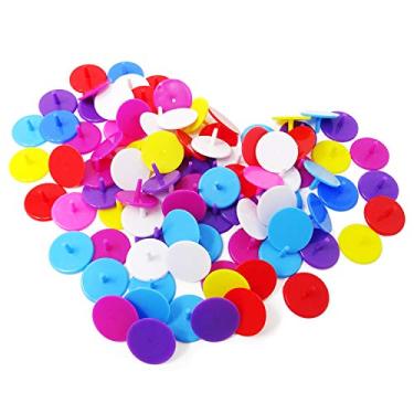 Imagem de HONBAY 100 pçs marcadores de posição de bola de golfe redonda de plástico para golfe e beisebol (24 mm, cor aleatória)