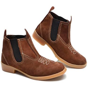 Imagem de Botina Infantil Couro Com fechamento nas Laterais M236 CLA terra Cor:Marrom;Tamanho:35;Genero:Masculino