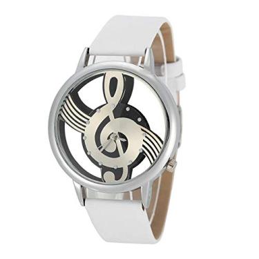 Imagem de Relógio de ponto preciso, relógio de pulso, pulseira de poliuretano analógica de quartzo para homens e meninas (branco)