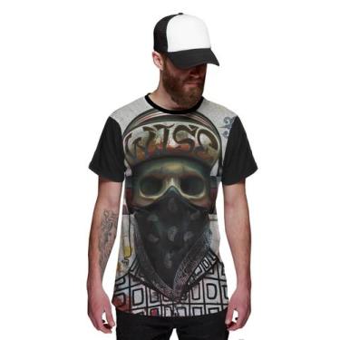 Imagem de Camiseta Caveira Rapper Skull Color Bandana - Di Nuevo