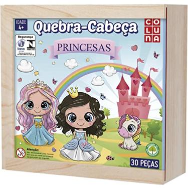 Imagem de Quebra-Cabeça, Coluna, Princesas, Madeira, 30 Peças