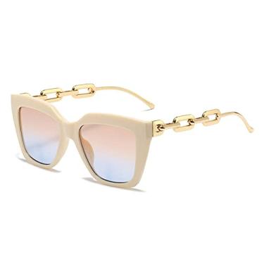 Imagem de Óculos de Sol Quadrado Personalidade Feminina Armação Grande Óculos de Corrente Quadrada Óculos de Sol Moda Protetor Solar Óculos de Sol Feminino Tendência, 7, Tamanho Único