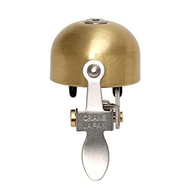 Imagem de Crane Sino de bicicleta E-Ne, feito no Japão para bicicletas de estrada ou mountain bike, serve para todos os tamanhos e tipos de barras de alça (latão da Schcotch Brite)