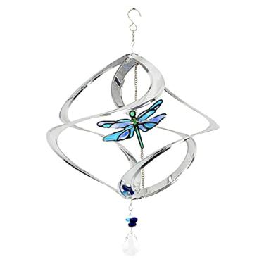 Imagem de Red Carpet Studios Spinner Geo Cosmix de aço inoxidável e cristal, 43 cm, libélula