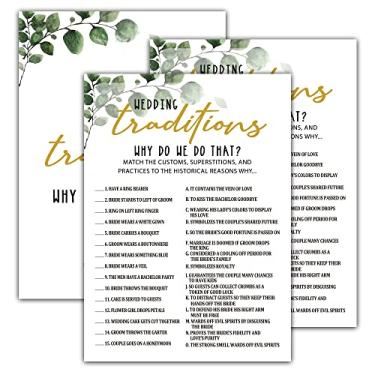 Imagem de Jogos de chá de noiva – Cartas de jogo de festa de noivado para casamento, despedida de solteira – decorações de chá de panela – Tradições de casamento – 30 cartas (001)