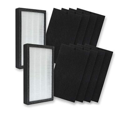 Imagem de PUREBURG Substituição 2 filtros HEPA e 8 pré-filtros de carbono compatíveis com filtro Germ Guardian E FLT4100 AC4100 AC4100CA AC4150BL AC4150PCA AC4150PC Purificador de ar número de peça FLT11CB4