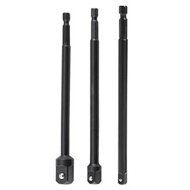 Imagem de Conjunto de adaptadores Yakamoz de 3 peças de grau de impacto longo | Conjunto de extensão de barra de brocas de 1/4" Hex haste para soquete quadrado | 1/4", 3/8", 1/2" Drive | 5,9" de comprimento