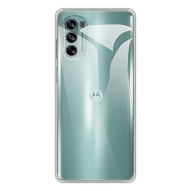Imagem de Capa para Motorola Moto G62 5G, capa traseira de TPU macio à prova de choque de silicone anti-impressões digitais capa protetora de corpo inteiro para Motorola Moto G62 India (6,50 polegadas) (transparente)