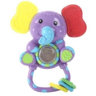 Imagem de Chocalho Brinquedo Mordedor Divertido Musical Elefante Bebês - Kitstar