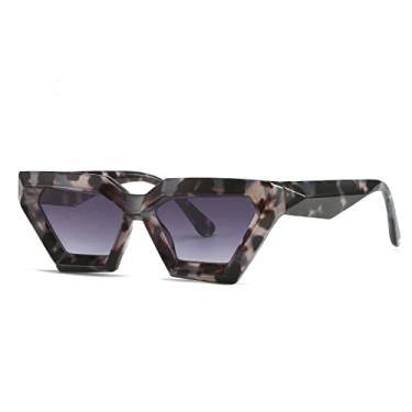 Imagem de Óculos de Sol Cat Eye Feminino Óculos de Sol de Armação Pequena Feminino Óculos Exclusivo Sombras UV400 Lentes De Sol Mujer,C6 Leopardo Cinza,Tamanho único