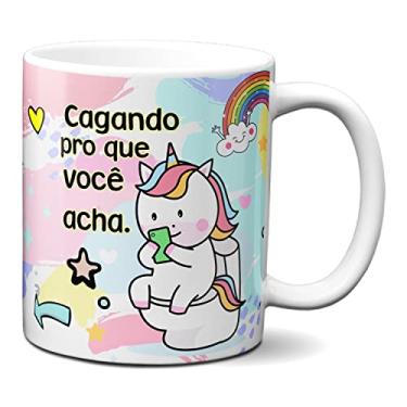 Imagem de Caneca Engraçada Cagando Pro Que Você Acha Unicórnio Fofinho (Branca)
