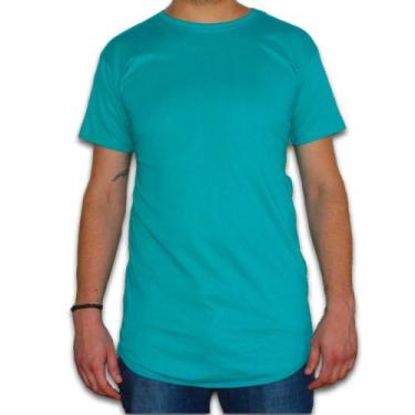 Imagem de Camiseta Algodão Básica Longline Masculina Manga Curta Verde - Rlcs