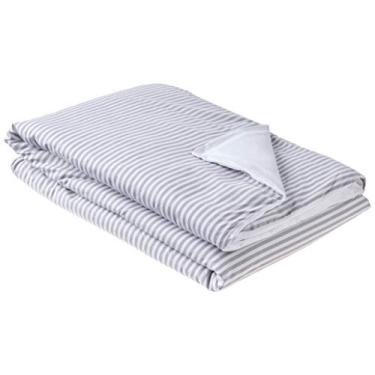 Imagem de Biramar Baby Edredom Montessori D Dupla Face E Duvet (100X175) Listrado Cinza Cinza