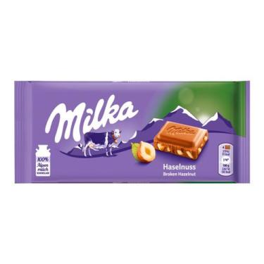 Imagem de Barra De Chocolate Haselnus Broken Hazelnut 100Gr - Milka - Mondelez