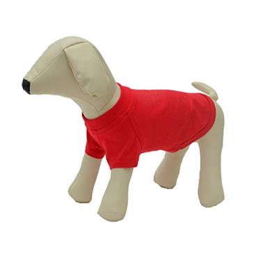 Imagem de Lovelonglong 2019 Trajes de animal de estimação Roupas de cachorro roupas em branco Camisetas para cães grandes médios pequenos 100% algodão 18 coresLovelonglong M (-9lbs) vermelho