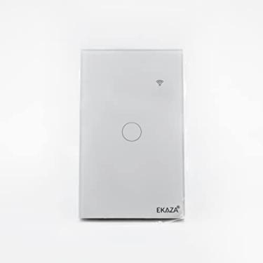 Imagem de Interruptor Vidro 1 Botão Zigbee, Branco, EKAZA