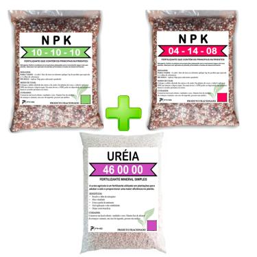 Imagem de KIT IV Fertilizante NPK 10.10.10| 04.14.08 e UREIA agrícola