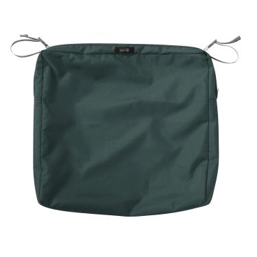 Imagem de Classic Accessories Ravenna Capa de almofada de assento quadrado para ambientes externos, resistente à água, 53,5 x 53,5 x 7,6 cm, capa de almofada para cadeira de móveis de pátio, verde-escuro