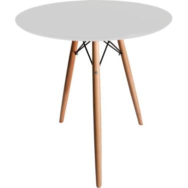 Imagem de Mesa Jantar Redonda 60cm MDF Base Eiffel Tripé Sala (Branco)