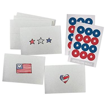 Imagem de Conjunto de cartões patrióticos americanos - 24 cartões com envelopes - Ótimo para cartões de agradecimento