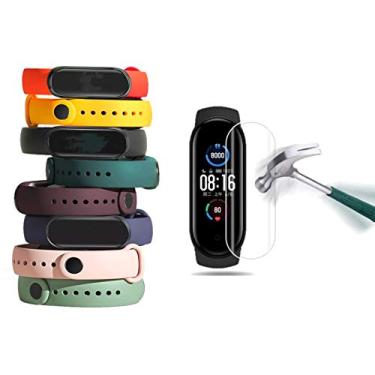 Imagem de Pulseira para Mi Band 5 Xiaomi Kit com 8 unidades e Película protetora