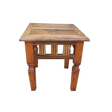Imagem de Mesa de Canto Rústica Bubble em Madeira de Demolição - Cód 1296