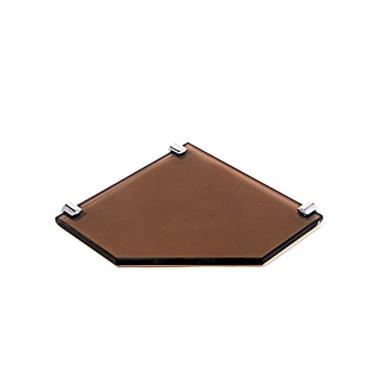 Imagem de Porta Shampoo de Canto Reto em Vidro Bronze Lapidado - Aquabox - 20cmx20cmx10mm