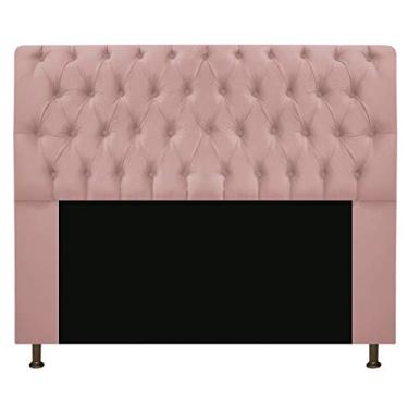 Imagem de Cabeceira Estofada Lady 160 cm Queen Size Com Capitonê Suede Rosê - ADJ Decor