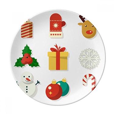 Imagem de Presentes coloridos Feliz Natal Placa de ilustração Decorativa de Porcelana Salver Prato de jantar