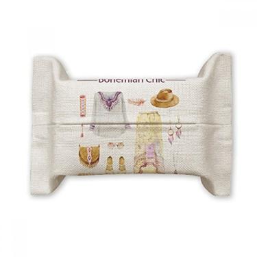 Imagem de Bohe mia Wind Fashion Suporte de capa de papel de tecido facial pintado à mão Bolsa de linho de algodão