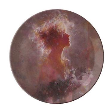 Imagem de Clair De Lune XJJ Placa de pintura a óleo decorativa de porcelana Salver Prato de jantar