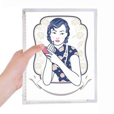 Imagem de Caderno feminino rosa da cultura chinesa com folhas soltas e diário recarregável