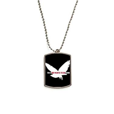 Imagem de DIYthinker Colar com pingente de identificação de cachorro em aço inoxidável The Bird Wants to Go Home