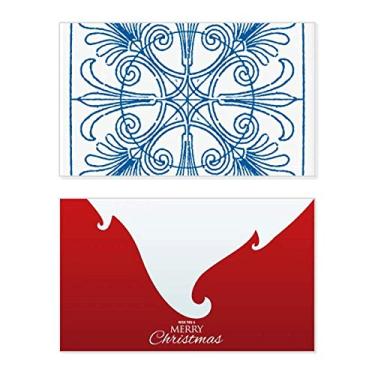 Imagem de Blue Talavera Style Estampa Decorativa Feriado Feliz Natal Cartão de Parabéns Mensagem de Letras de Natal