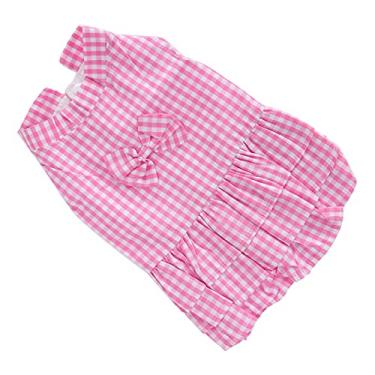 Imagem de 01 Saia para camisa de cachorro, lindas roupas para animais de estimação, laváveis, duráveis para o verão para cães e assim por diante, para festa de caminhada diária (XZD222 rosa, M)