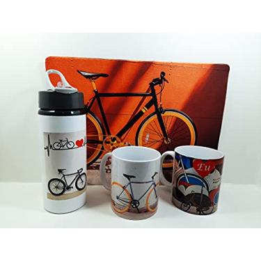 Imagem de Kit Presente para Ciclistas Amo Minha Bike Personalizado Branco