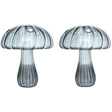 Imagem de Vaso De Cogumelo 5 Peças, Vaso De Flores De Cogumelo Transparente, Vaso De Vidro Hidropônico De Cogumelo, Vaso De Planta De Cogumelo, Vasos De Arranjo De Flores, Vasos De Plantas, Vaso De Vidro, V