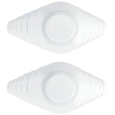 Imagem de Jogo de 24 Pratos Fundos 23cm Menu Duralex Nadir Opaline Vidro Temperado Brancos