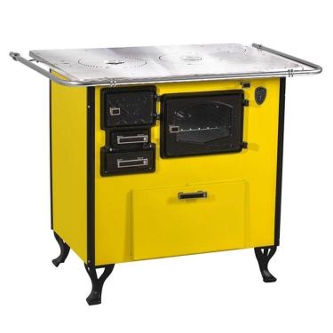 Imagem de Fogão A Lenha C Forninho Dir Amarelo Alumínio N2