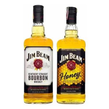 Imagem de Kit Whisky Jim Beam Bourbon 1L + Honey 1L