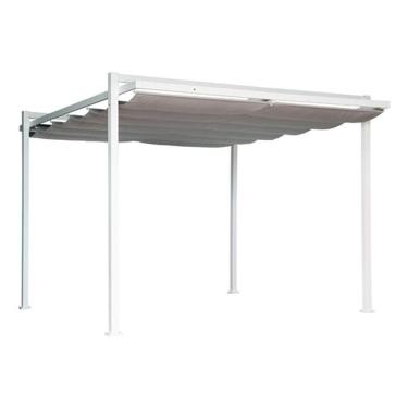 Imagem de Pergolado Retrátil Aço E Poliester Tenda 3,2x3,6m - White