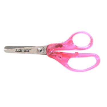 Imagem de Tesoura Escolar Sem Ponta Acrilex Rosa