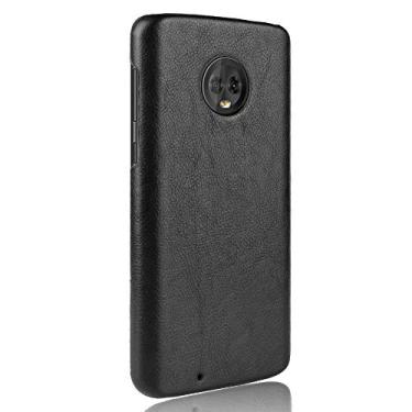 Imagem de GOGODOG Motorola G6 / Motorola G6 Plus Capa completa ultrafina fosca antiderrapante resistente a arranhões capa traseira de couro para Moto G6 / Moto G6 Plus (Moto G6 Plus, preto)