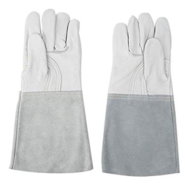 Imagem de 1 Par De Luvas De Soldadores De Pele De Carneiro Manga Longa Luvas De Proteção De Trabalho Equipamentos De Proteção Para Soldagem E Transporte