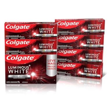 Imagem de Creme Dental Clareador Colgate Luminous White Carvão Ativado 70g 4 unidades