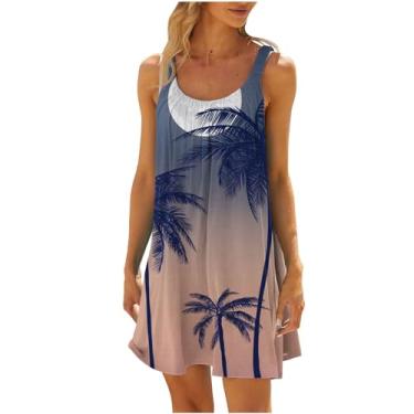 Imagem de Vestido feminino de verão, roupa de banho, vestido de natação para mulheres, gola canoa, férias na praia, férias havaianas, vestidos de verão midi, U-465 multicolorido, M