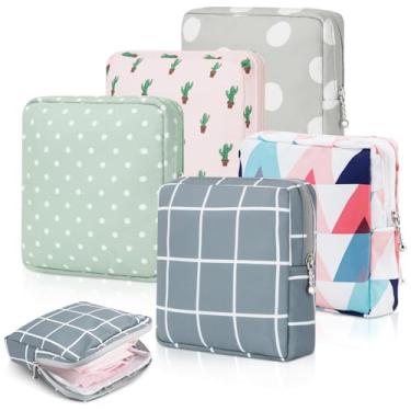 Imagem de RETON Bolsa de armazenamento de guardanapos higiênicos, bolsa de menstruação portátil para forro de calcinha, absorventes higiênicos, bolsa menstrual feminina para primeira menstruação para meninas e