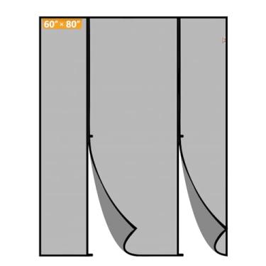 Imagem de Yotache Porta de tela magnética para portas deslizantes e francesas 152 x 203 cm, tamanho da tela 157,5 x 205,7 cm, tela de abertura dupla face reforçada com ímãs fortes para portas grandes de pátio